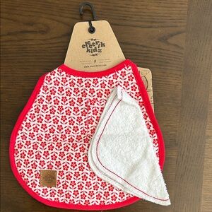 Red and White Patterned Bib